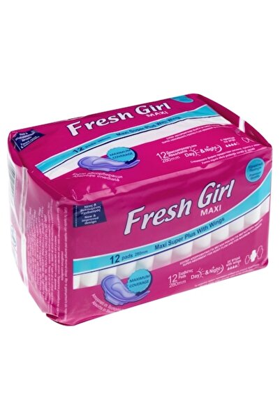 SHOPIENS Absorbante Fresh Girl Maxi Super Plus cu aripioare, 12 buc, 280 mm, ...