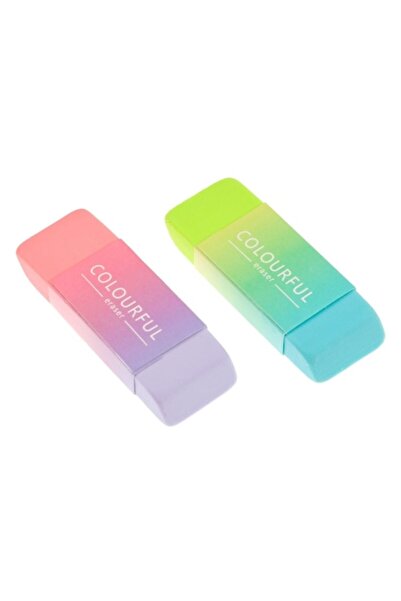 OEM Colourful Eraser, Ombre, Set 2 Pieces, Multicolor, Dimensions 7.5x2.5 cm