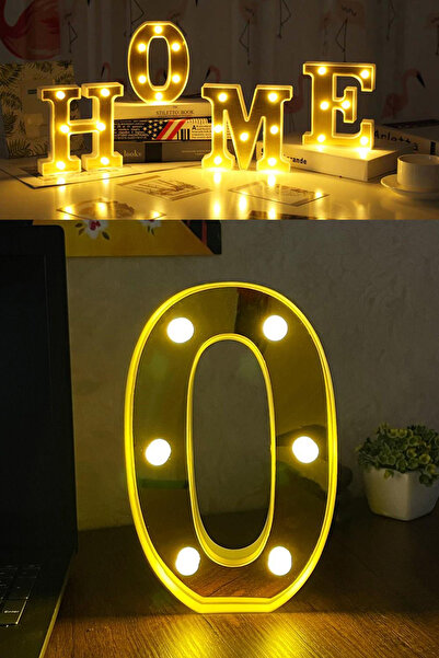Murido Dekoratif Led Işıklı 3d 0 Rakamı Büyük Boy Organizasyon Doğum Günü Kut...