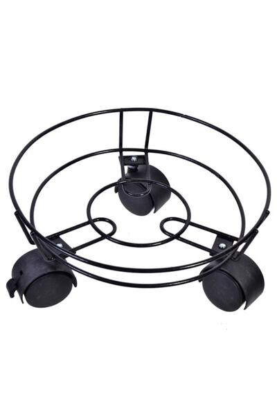 OEM Black Metallic Plant Pot Holder with Wheels 20cm Iraklis