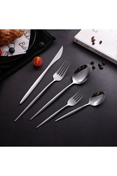 SHOPIENS Slim Cutlery Set - 3 Teaspoons, Stainless Steel, 15 cm