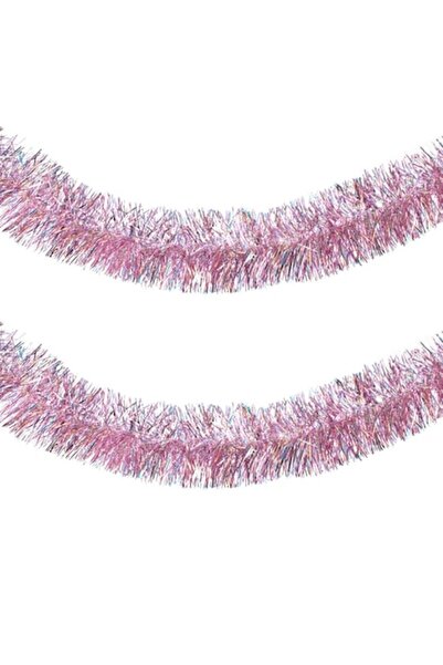 OEM Beteală de Crăciun - Roz Irisant și Auriu, 3m x 10cm, Plastic