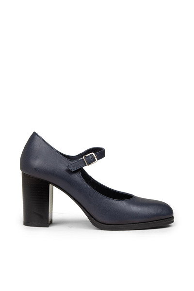 Deery Women's Genuine Leather Navy Blue Mary Jane Shoes