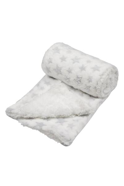 OEM Gray Sherpa Baby Blanket with Stars 100x75 cm