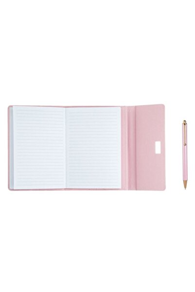 OEM Set Birou, Carnetel A5, Pix, Culoare Roz, Husa PU, 80 File, 2 Bucati