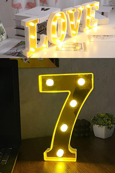 Murido Dekoratif Led Işıklı 3d 7 Rakamı Büyük Boy Organizasyon Doğum Günü Kut...