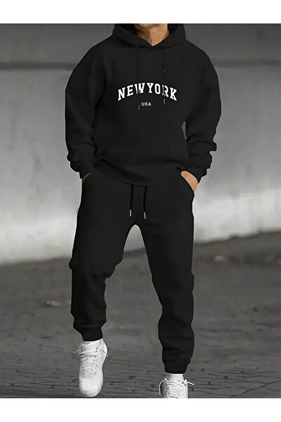 Lider Leather Σετ 2 τεμαχίων Unisex με στάμπα και κουκούλα – Φούτερ & Παντελό...