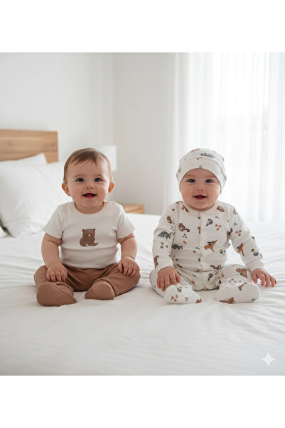 Kidaxi Kd53125 Baby Boy 4-Piece Printed Set (1-3 / 3-6 Months)