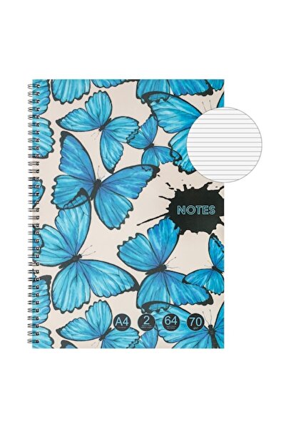 SHOPIENS Student Notebook A4 Dictando, Spiral, 2 Subjects, 60 Sheets, Multicolor