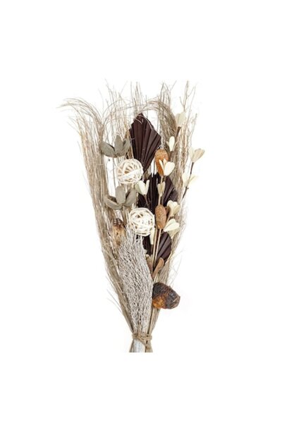 OEM Buchet Decorativ Flori Uscate, Model 90cm, Bej Maro
