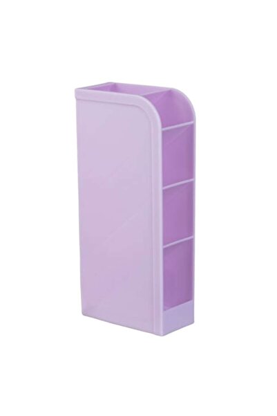 SHOPIENS Държач за химикалки с 4 отделения, лилав, 9x4.5x20.5 см - пластмаса