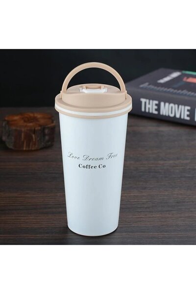 LionX 500ml Stainless Steel Thermos Coffee Mug with Straw