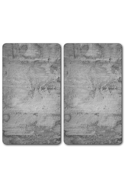 Kesper 3654013 countertop protector set, 2 pcs, 52x30x0.5 cm, Tempered glass, Cement style, Gray