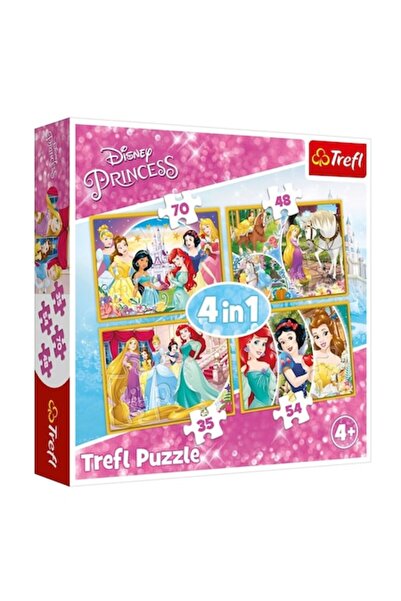 Trefl Children's puzzle, Trefl, 4 in 1, Princess, 207 pieces, 4+ years, Multicolor