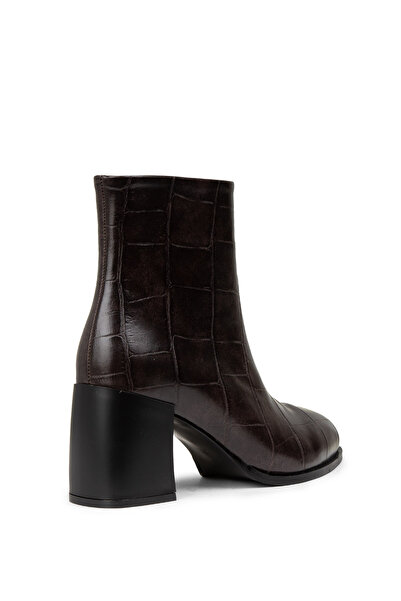 Deery Γυναικείες μπότες καφέ με φερμουάρ