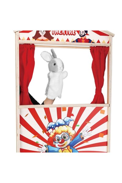 OEM Plush Puppet Theater Figure - Grey Bunny, 28 cm