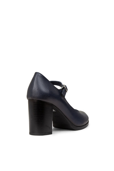 Deery Women's Genuine Leather Navy Blue Mary Jane Shoes