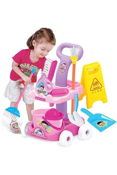 Arabest مجموعة تنظيف منزلية تظاهرية للأطفال، 24.5 × 15 × 15.5 سم، مجموعة تنظي...