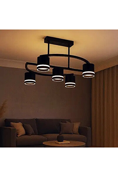 LED CONCEPT LED chandelier with three types of light, black, round, 60W, 48x48x34cm