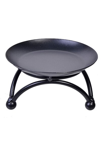 AVA Black Metal Round Candle Holder Ø10x6cm