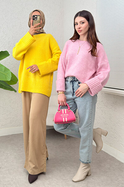 Salih Çelebi Salaş Örme Triko Kazak 70117 - PEMBE