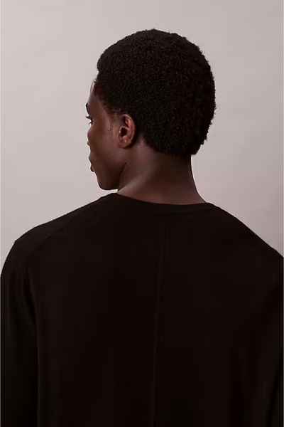 Calvin Klein Men's Regular Fit Merino Wool Knit Sweater - Black