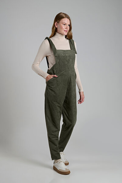 LYN MAMA Mes404 Khaki Velvet Maternity Salopet – Stylish and Comfortable