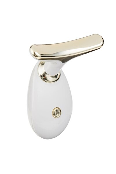 MYONNA IT & E- COMMERCE Facial & Neck Massage Device, White-Gold, Vibration, 2xAA, Plastic