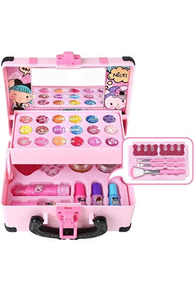fulina Makeup Set,Washable and Non-Toxic Kids Makeup Set with Mirror,Laptop Design,Gift for Your Princess