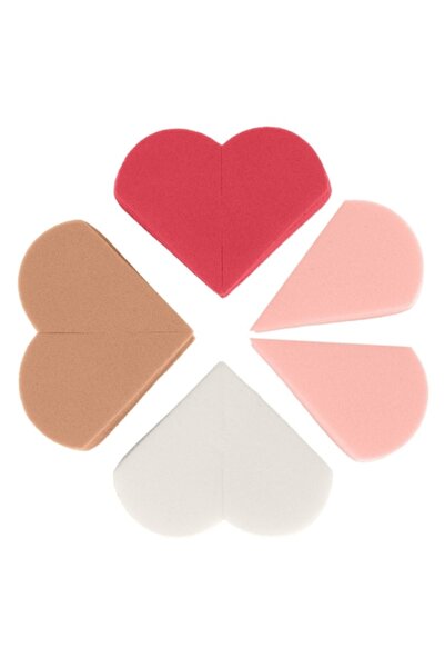 MYONNA IT & E- COMMERCE Set of 8 Heart-Shaped Makeup Sponges - Multicolor
