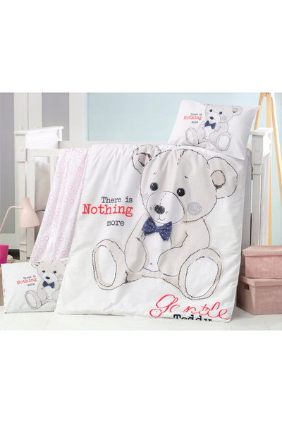 Victoria Home Set lenjerie 6 piese Bumbac Ranforce Teddy 120x60 cm