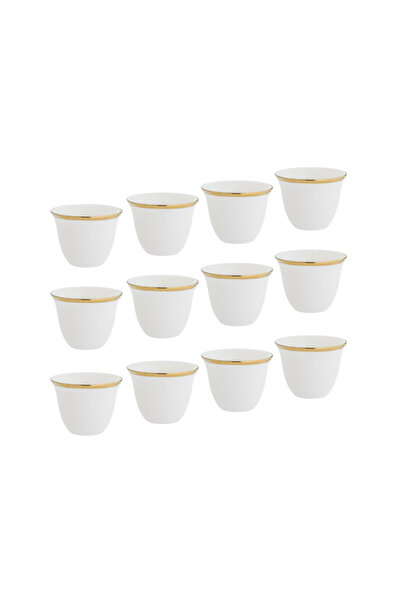 CC Porcelain Cawa Coffee Cup Set With Gold & Silver Line 12 Pcs