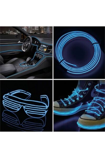 SHOPIENS Bandă luminoasă LED, șir luminos, 2 m, iluminare fixă, culoare albas...