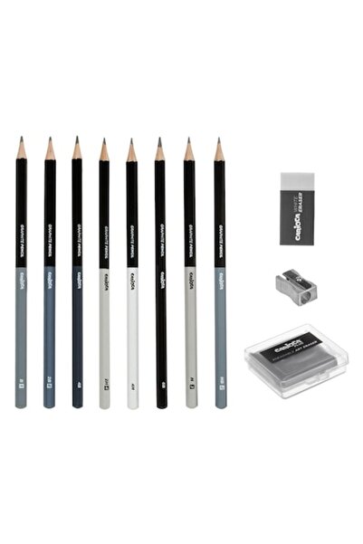 OEM Set Schite Carioca, 11 Piese, Creioane 6B-4H, Radiera, Guma de sters, Asc...