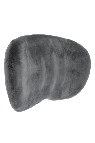 MYONNA IT & E- COMMERCE Lumbar Support Pillow, Ergonomic, Foam, Velvet Cover, Gray, 40x27cm