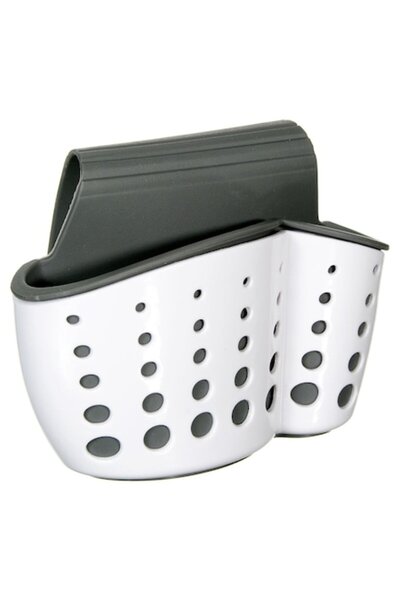 SHOPIENS Adjustable Faucet Sponge Holder, White/Black, MYONNA IT & E-COMMERCE