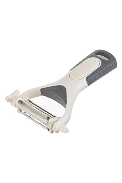 ANTBRO Curățător de legume și fructe, 3 în 1, gri și alb, 15 cm, plastic și metal