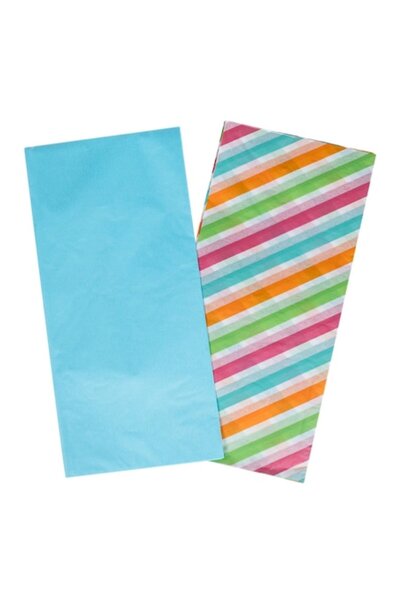 OEM Light blue & striped wrapping paper 70x50 cm - 4 pcs