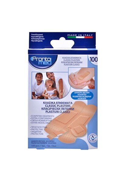 MYONNA IT & E- COMMERCE Prontomed Plasters, Set of 100, Various Sizes, Skin Color