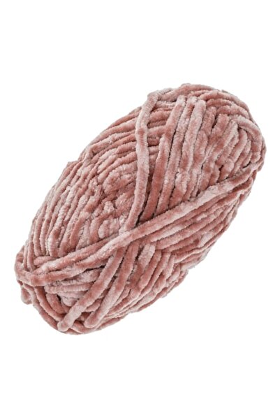 OEM Fir de tricotat catifea, roz, poliester, 50g