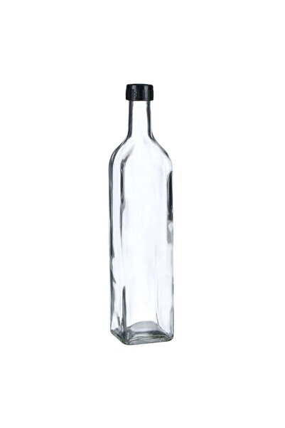 OEM Oil bottle, screw cap, black/transparent, 750 ml, 30 x 6.4 cm