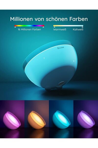 Govee WiFi LED Table Lamp, Dimmable Bedside Lamp, WLAN RGBWW Table LampApp Control