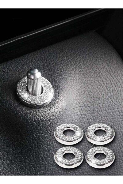 Bukela 4PCS Bling Inner Car Door Lock Cover Stickers
