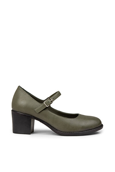 Deery Women's Genuine Leather Green Mary Jane Shoes