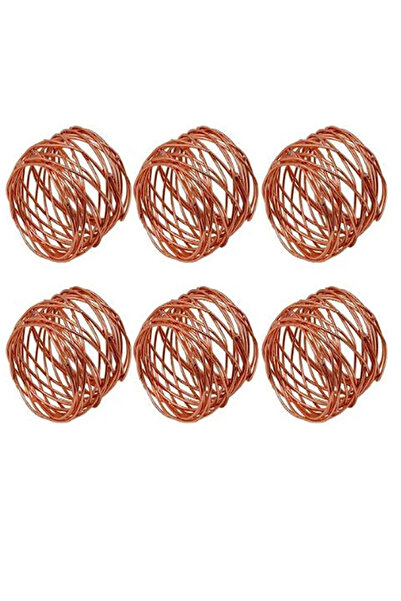 india Set of 6 decorative napkin holders India, 4 x 4.5 cm, alloy, bronze