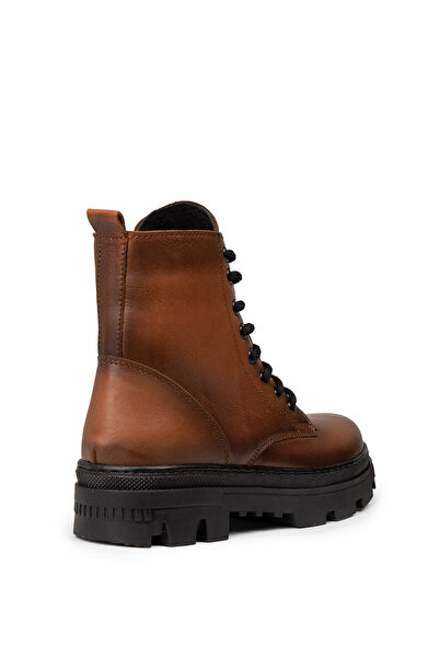 Deery Γυναικείες μπότες από γνήσιο δέρμα σε χρώμα καφέ