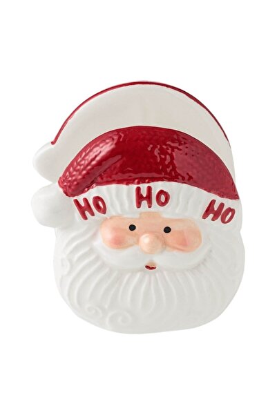 OEM Christmas Ceramic Napkin Holder, Santa Claus, 10x6x11cm, Red/White
