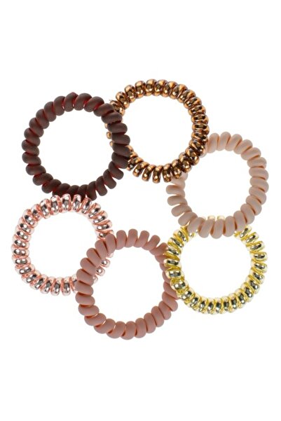 SHOPIENS Set 6 elastice de păr Shopiens® pentru femei, plastic, trei lucioase...