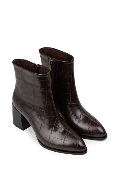 Deery Γυναικείες μπότες καφέ με φερμουάρ