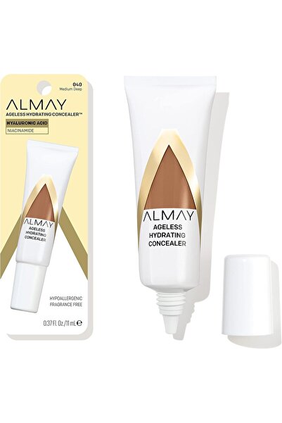 ALMAY Anti-Aging Concealer, 040 Medium Deep, w/ Hyaluronic Acid, Vit C&E, 0.37oz, Fragrance-Free